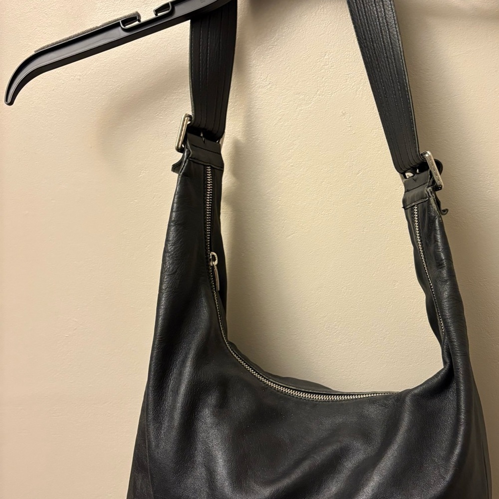 Burberry Black Leather Bag with Silver Accents
